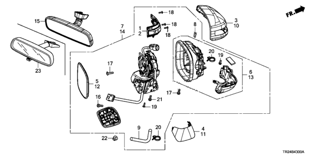 2012 Honda Civic Cover, L. Base *NH578* (TAFFETA WHITE) Diagram for 76252-TR0-A21ZB