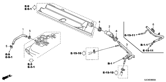 2006 Honda Ridgeline Tube, PCV Diagram for 11856-RDJ-A00