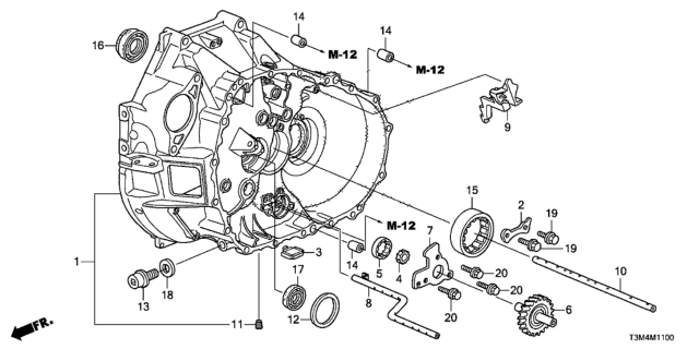2017 Honda Accord MT Clutch Case (V6) Diagram