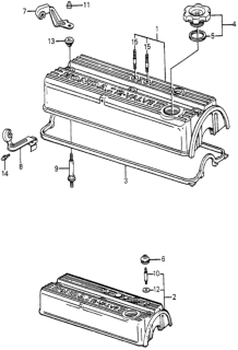 1985 Honda Accord Cover, Cylinder Head Diagram for 12310-PD6-000