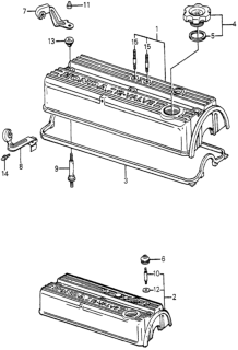 1985 Honda Accord Gasket, Head Cover Diagram for 12341-PH4-000