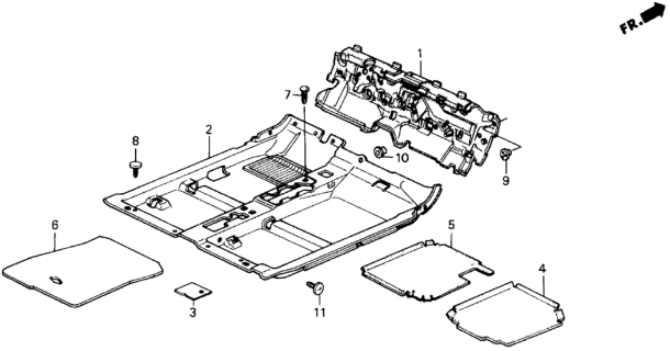 1989 Honda Prelude Floor Mat *B49L* (FAIR BLUE) Diagram for 83301-SF1-A52ZB