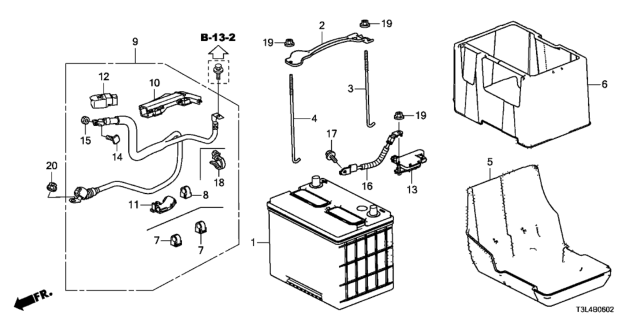 2013 Honda Accord Battery (V6) Diagram