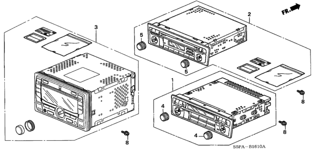 2005 Honda Civic Tuner Assy., Auto Radio (30Wx4) *NH365L* (Alpine) (BLACK METALLIC) Diagram for 39100-S5P-A30ZA