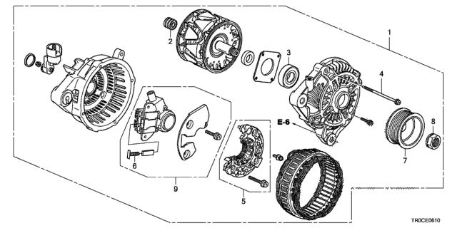 2014 Honda Civic Alternator (Mitsubishi) (1.8L) Diagram