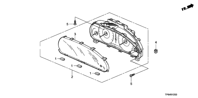 2010 Honda Crosstour Meter Assembly, Combination Diagram for 78100-TP6-A11