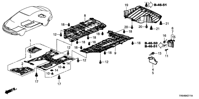 2014 Honda Civic 4 Door GX (NAVIGATION) KA 5AT Under Cover Diagram