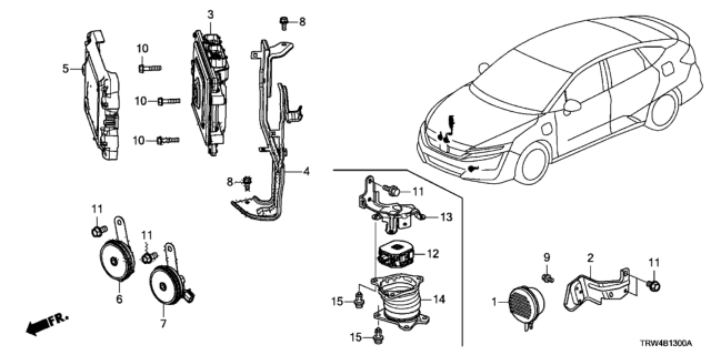 2020 Honda Clarity Plug-In Hybrid Control Unit (Engine Room) Diagram 1