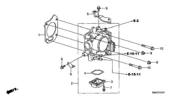 2011 Honda Civic Throttle Body (2.0L) Diagram