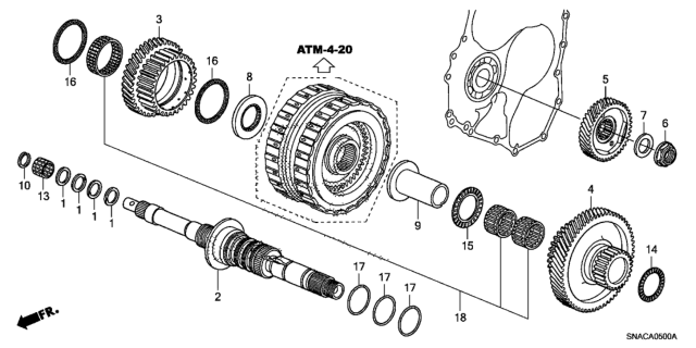 2010 Honda Civic AT Mainshaft Diagram