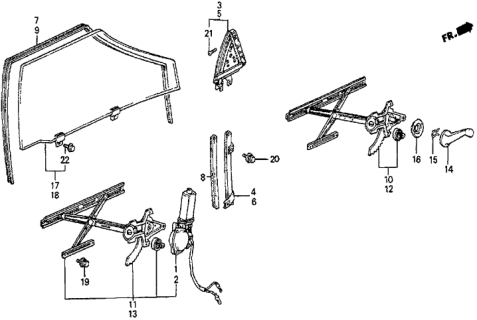 1983 Honda Prelude Regulator, Left Front Door (Shiraki) Diagram for 75320-SB0-014