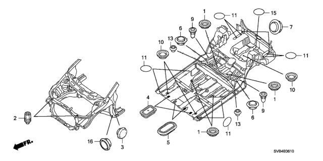 2011 Honda Civic Grommet (Front) Diagram