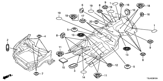 2016 Honda Accord Grommet (Front) Diagram