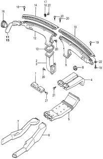 1980 Honda Accord 3 Door STD KL 5MT Defroster Nozzle - Hose Diagram