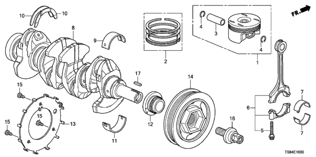 2015 Honda Civic Crankshaft - Piston (1.8L) Diagram