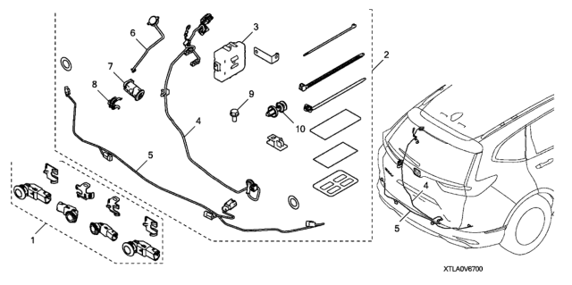 2019 Honda CR-V Back-Up Sensor & Attachment Kit Diagram