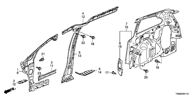 2016 Honda Odyssey Inner Panel Diagram