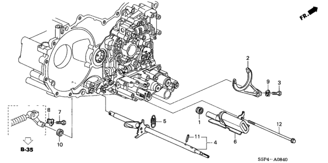 2002 Honda Civic Spring, Detent Arm Diagram for 24634-P4R-A00