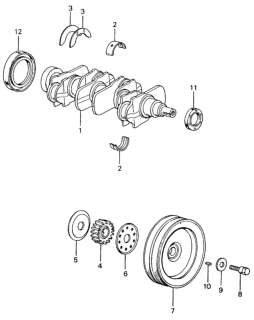 1983 Honda Civic 4 Door ** (1500) KA HMT Crankshaft Diagram