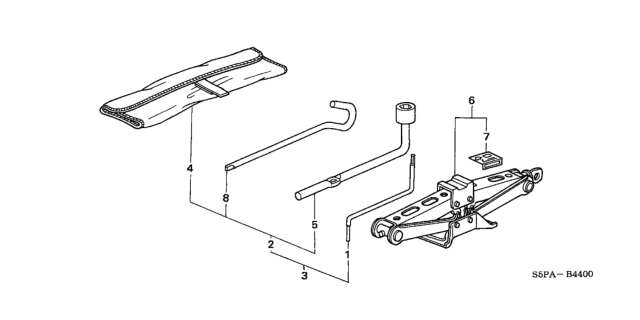 2005 Honda Civic Tools - Jack Diagram