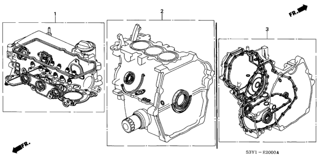 2001 Honda Insight Gasket Kit, Cylinder Block Diagram for 06111-PHM-000