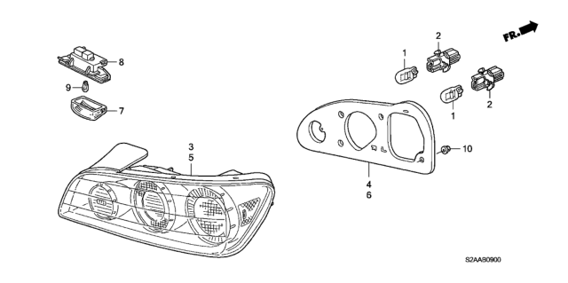 2009 Honda S2000 Taillight - License Light Diagram