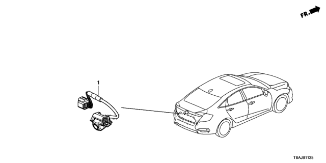 2018 Honda Civic Camera Assy., Rearview (Wide) Diagram for 39530-TEA-A21