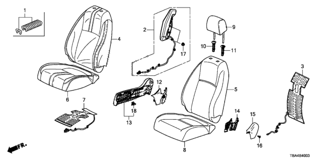 2017 Honda Civic Trim Cover (Semi Dark Grayge) Diagram for 81125-TBA-A72ZB