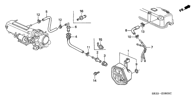 1994 Honda Civic 3 Door SI (ABS) KA 5MT Breather Chamber Diagram