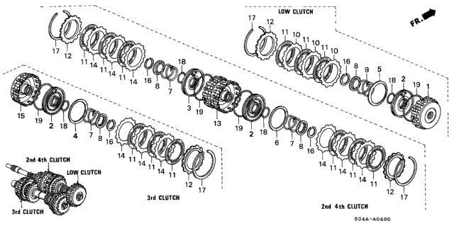 2000 Honda Civic AT Clutch (HAM - HCM) Diagram