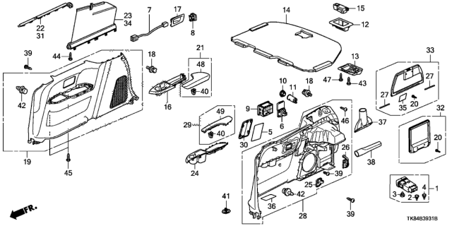2015 Honda Odyssey Holder, Driver Side Cup (Truffle) Diagram for 84661-TK8-A01ZB