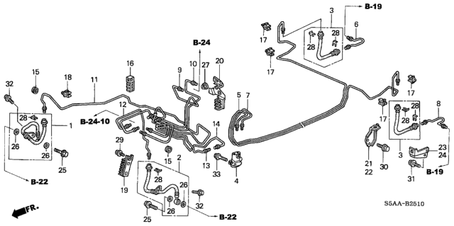 2004 Honda Civic Brake Lines (ABS) Diagram