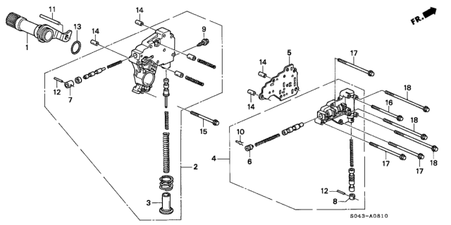 1996 Honda Civic 4 Door LX (ABS) KA 4AT AT Regulator (A4RA) Diagram