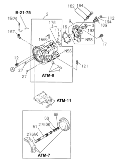 1999 Honda Passport AT Transmission Case Diagram