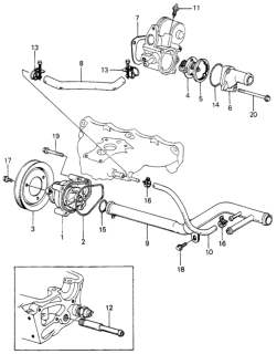 1980 Honda Civic 3 Door ** (1300) KA 4MT Water Pump - Thermostat Diagram