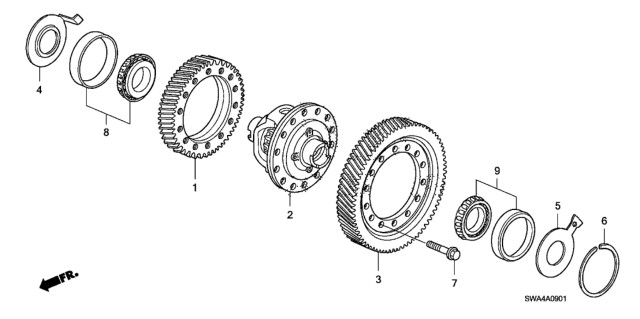 2008 Honda CR-V AT Differential Diagram