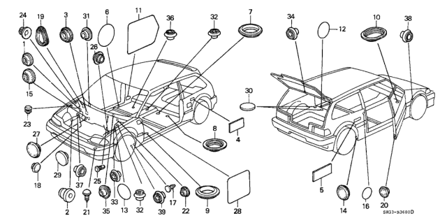 1989 Honda Civic Grommet - Plug Diagram