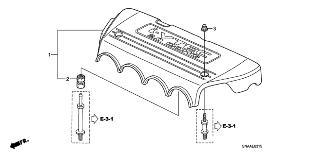 2009 Honda Civic Engine Cover (2.0L) Diagram