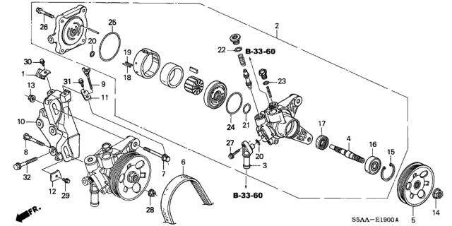 2004 Honda Civic P.S. Pump - Bracket Diagram