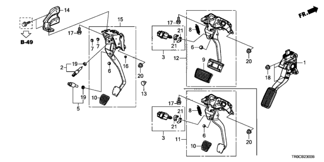 2015 Honda Civic Pedal (1.8L) Diagram