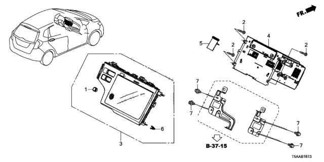 2020 Honda Fit B-Box Assy., Base D Diagram for 39171-T5A-L31