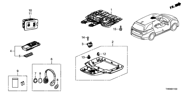 2019 Honda Odyssey Jack Assy., L. RR. Entertainment System Diagram for 39595-THR-A01