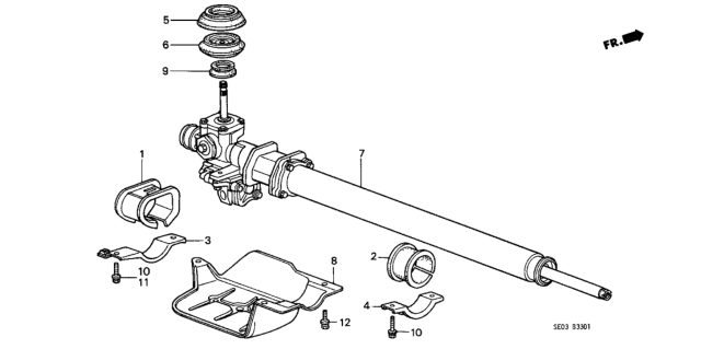 1987 Honda Accord Rack, Power Steering (Driver Side) Diagram for 53601-SE0-A54