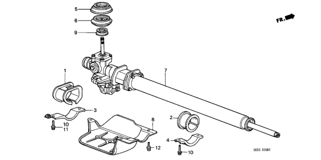 1986 Honda Accord P.S. Gear Box Diagram