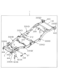 2000 Honda Passport Bolt, Crossmember Suspension Diagram for 0-29291-080-0