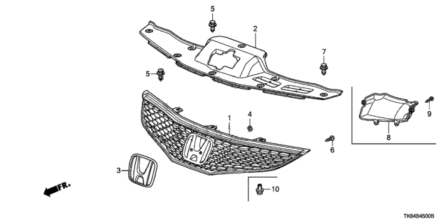 2010 Honda Fit Front Grille Diagram