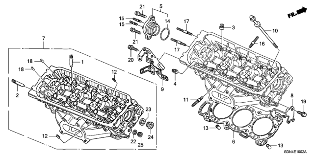 2004 Honda Accord Rear Cylinder Head (V6) Diagram