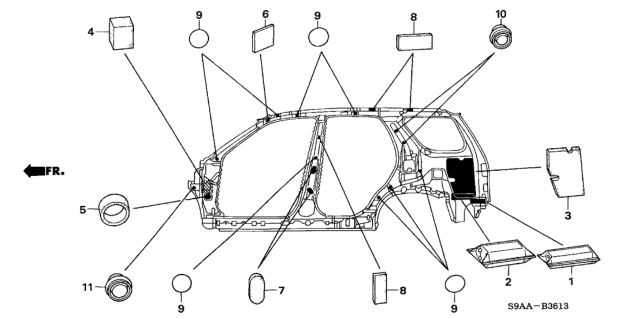 2006 Honda CR-V Grommet (Side) Diagram