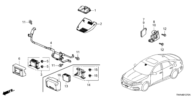 2018 Honda Accord Hybrid Camera Set, Monocular (Rewritable) Diagram for 36163-TWA-A16