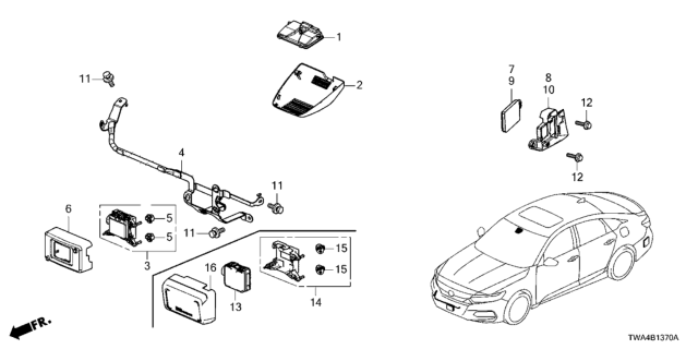 2020 Honda Accord Hybrid Camera Set, Monocular (Rewritable) Diagram for 36163-TWA-A06